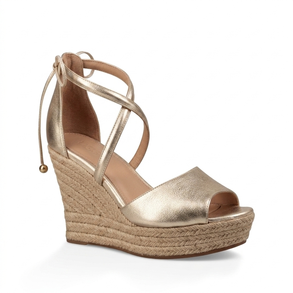 NEW UGG women's reagan wedge sandal in gold